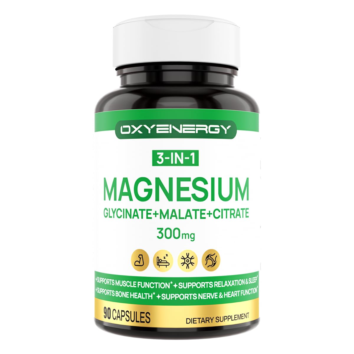 OXYENERGY 3 in 1 Magnesium Complex bottle and capsules