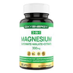 OXYENERGY 3 in 1 Magnesium Complex bottle and capsules