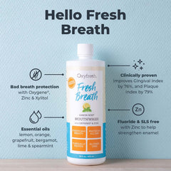 Front packaging of Oxyfresh Lemon Mint Mouthwash 3-pack