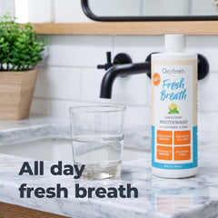 Lemon mint flavor imagery for mouthwash