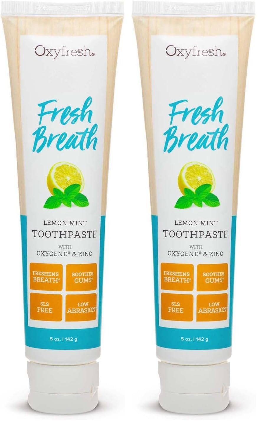 Oxyfresh Lemon Mint Fresh Breath Toothpaste - 5oz tube front view