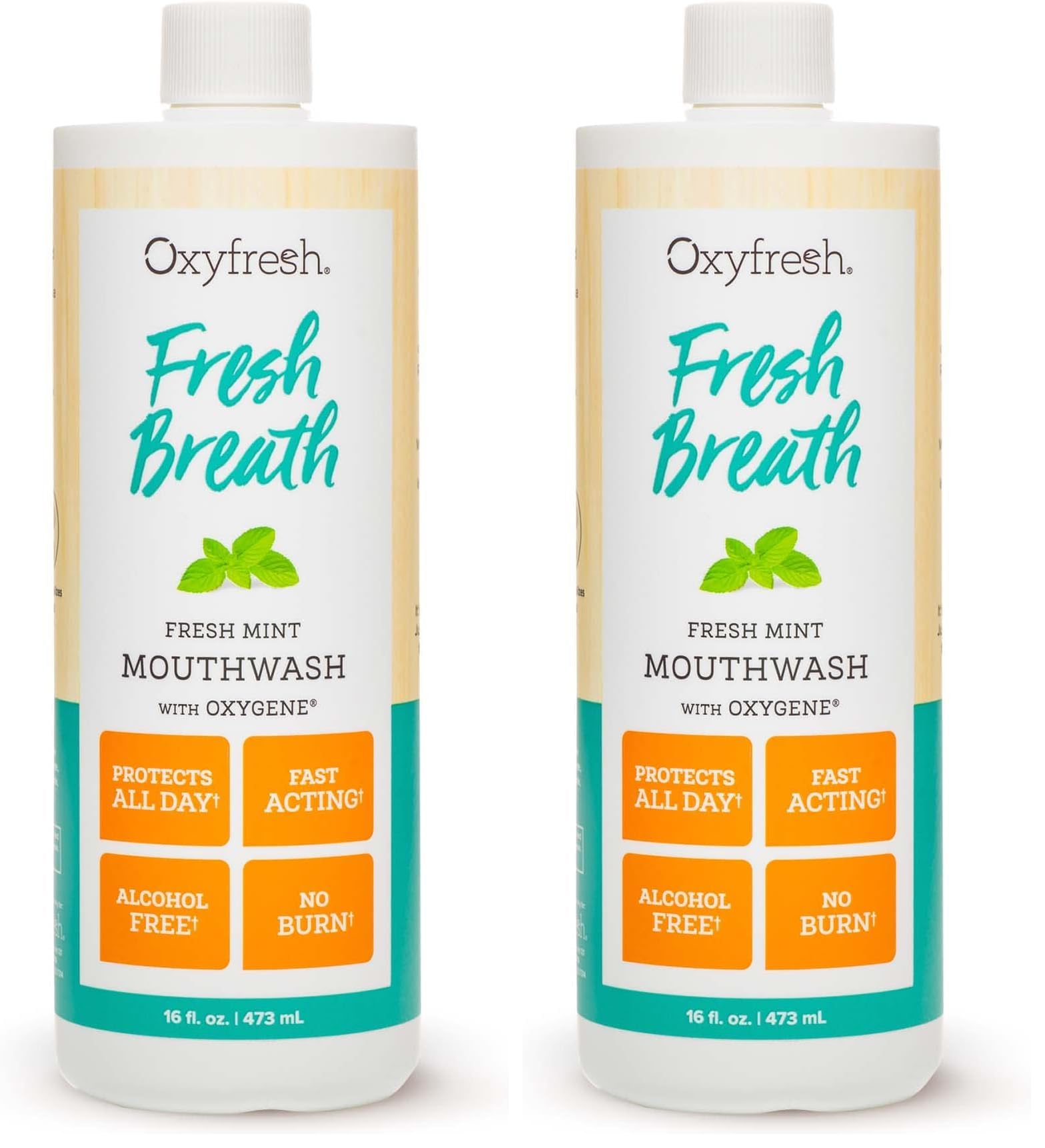 Oxyfresh Fresh Breath Mint Mouthwash bottle – front view