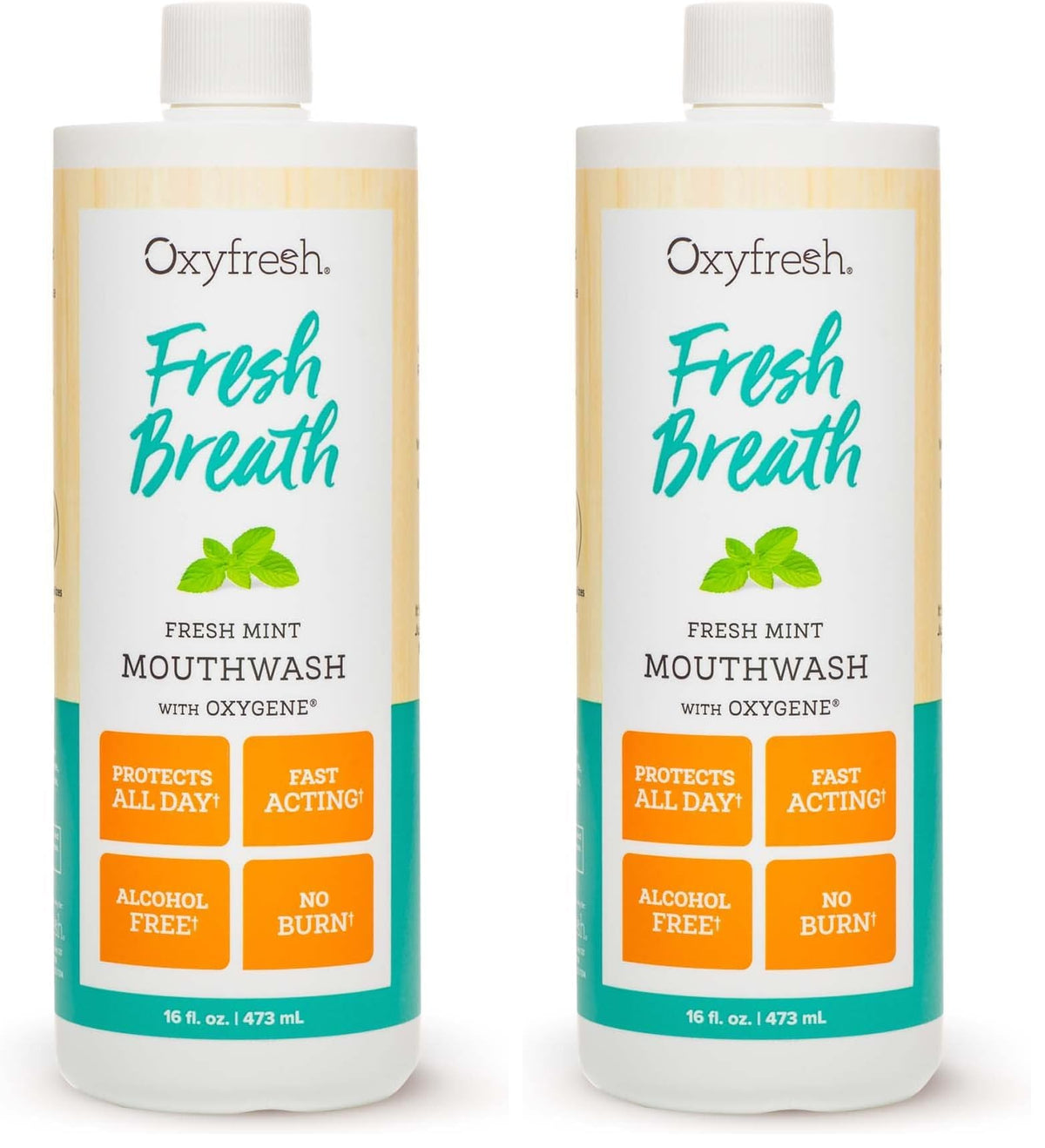 Oxyfresh Fresh Breath Mint Mouthwash bottle – front view