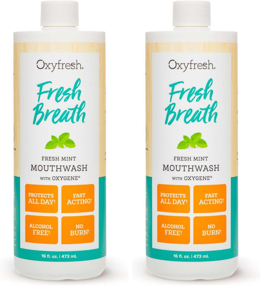 Oxyfresh Fresh Breath Mint Mouthwash bottle – front view