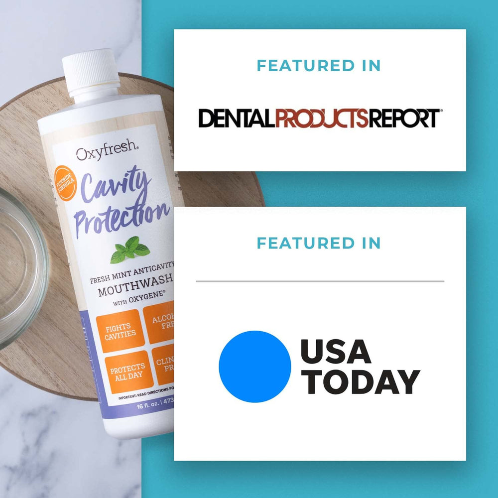 Symbolic image showing relief for sensitive teeth with Oxyfresh mouthwash