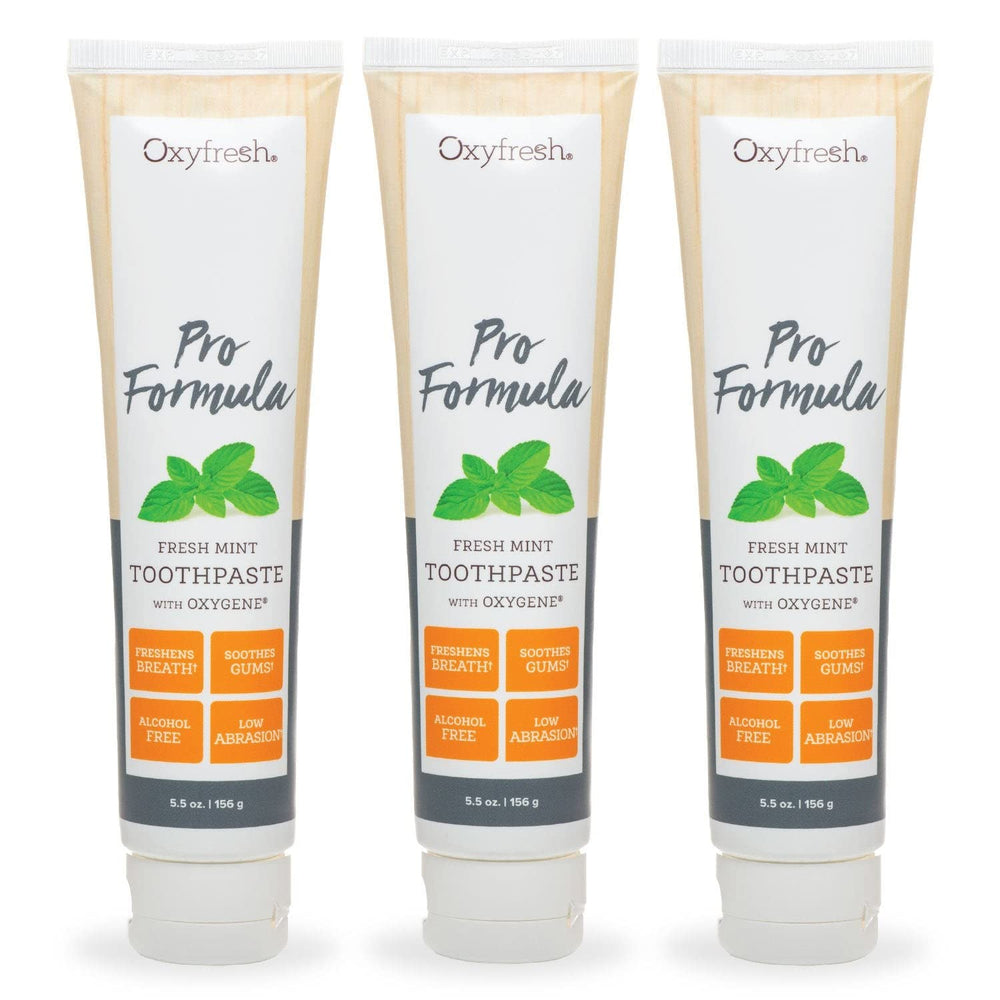 Box and three tubes of Oxyfresh Pro Formula Fresh Mint Toothpaste (3-pack)