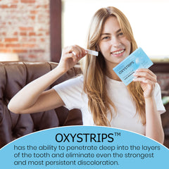 Before and after comparison of whitening with OXYSTRIPS