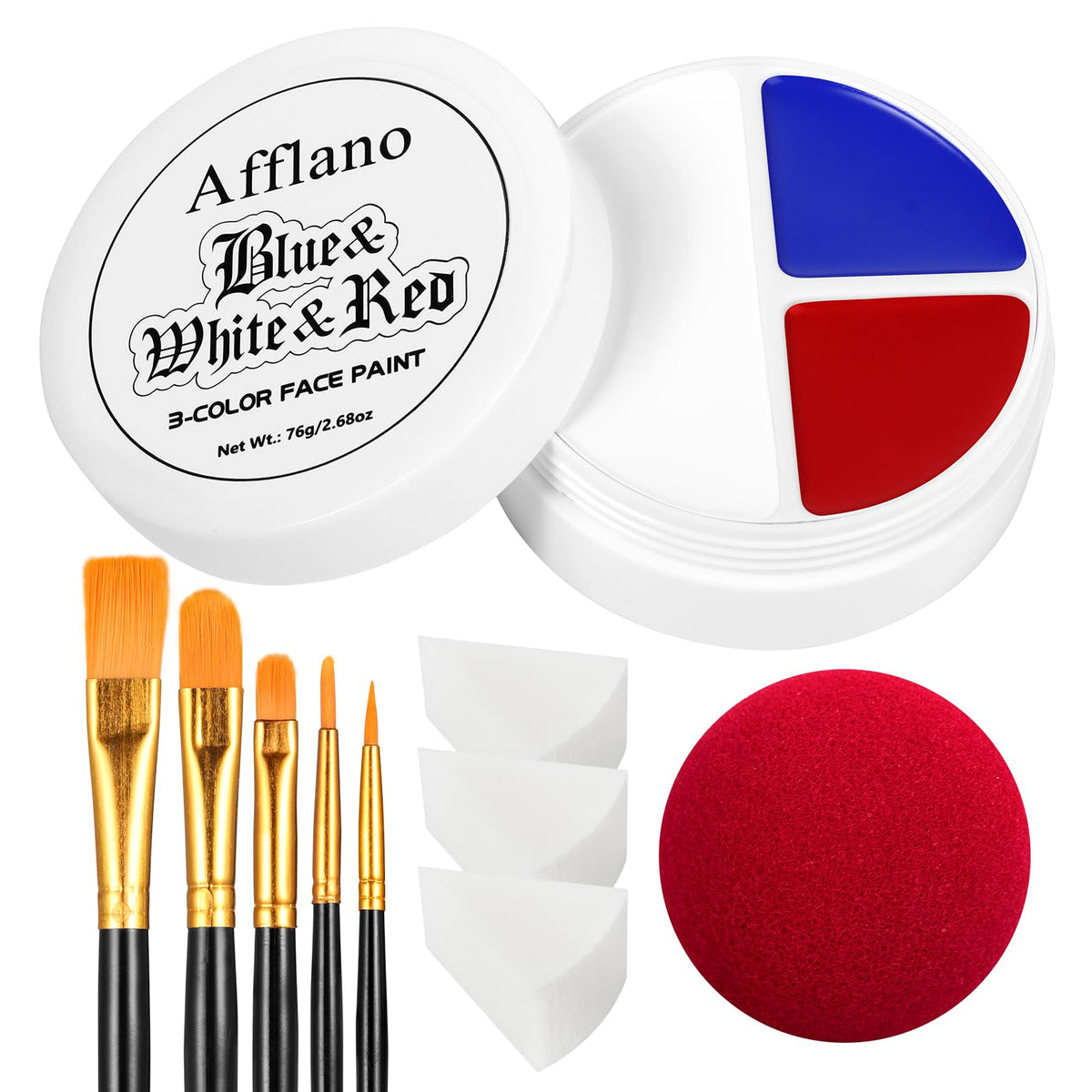 oygcee blue white red face paint set for bold Halloween looks