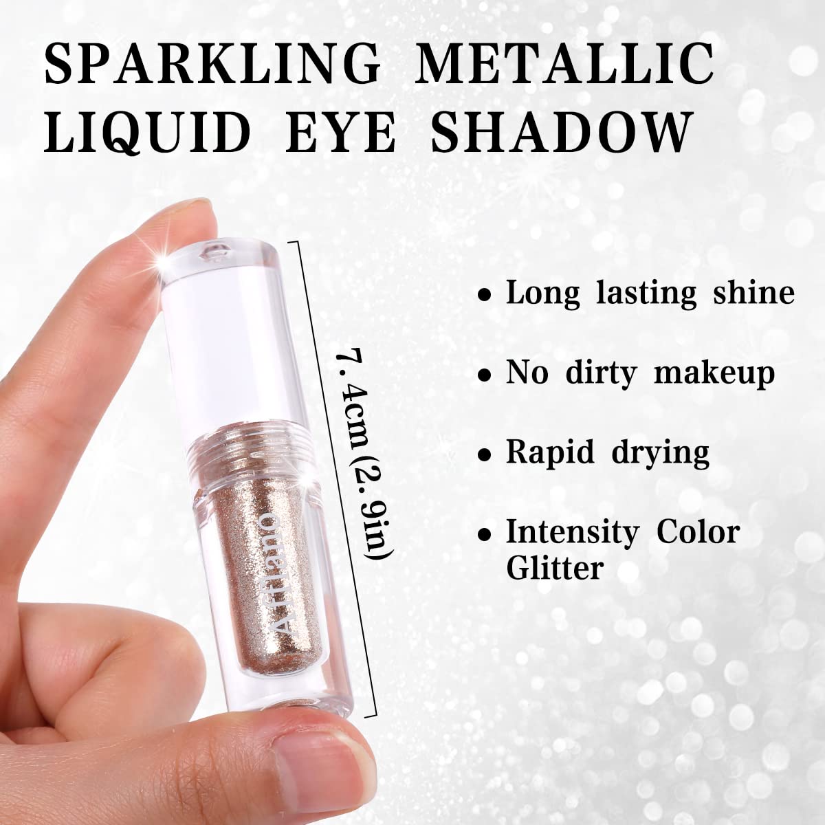 oygcee Glitter eyeshadow on eye look showing smooth blend and champagne glow.