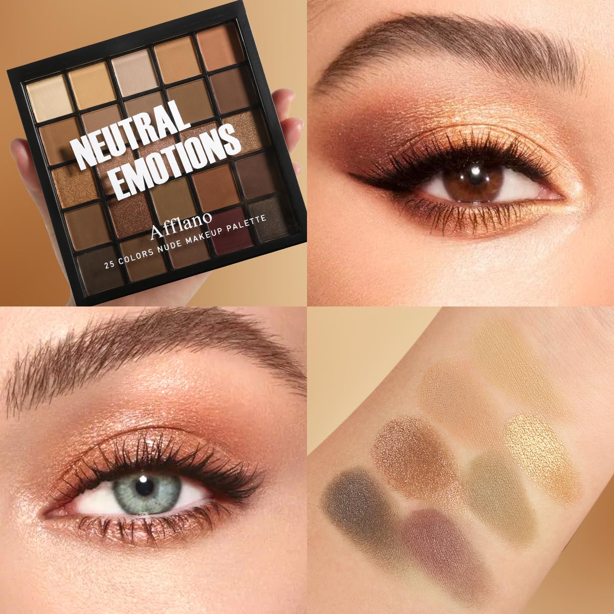 oygcee nude neutral palette close-up shows matte and shimmer textures for rich definition.