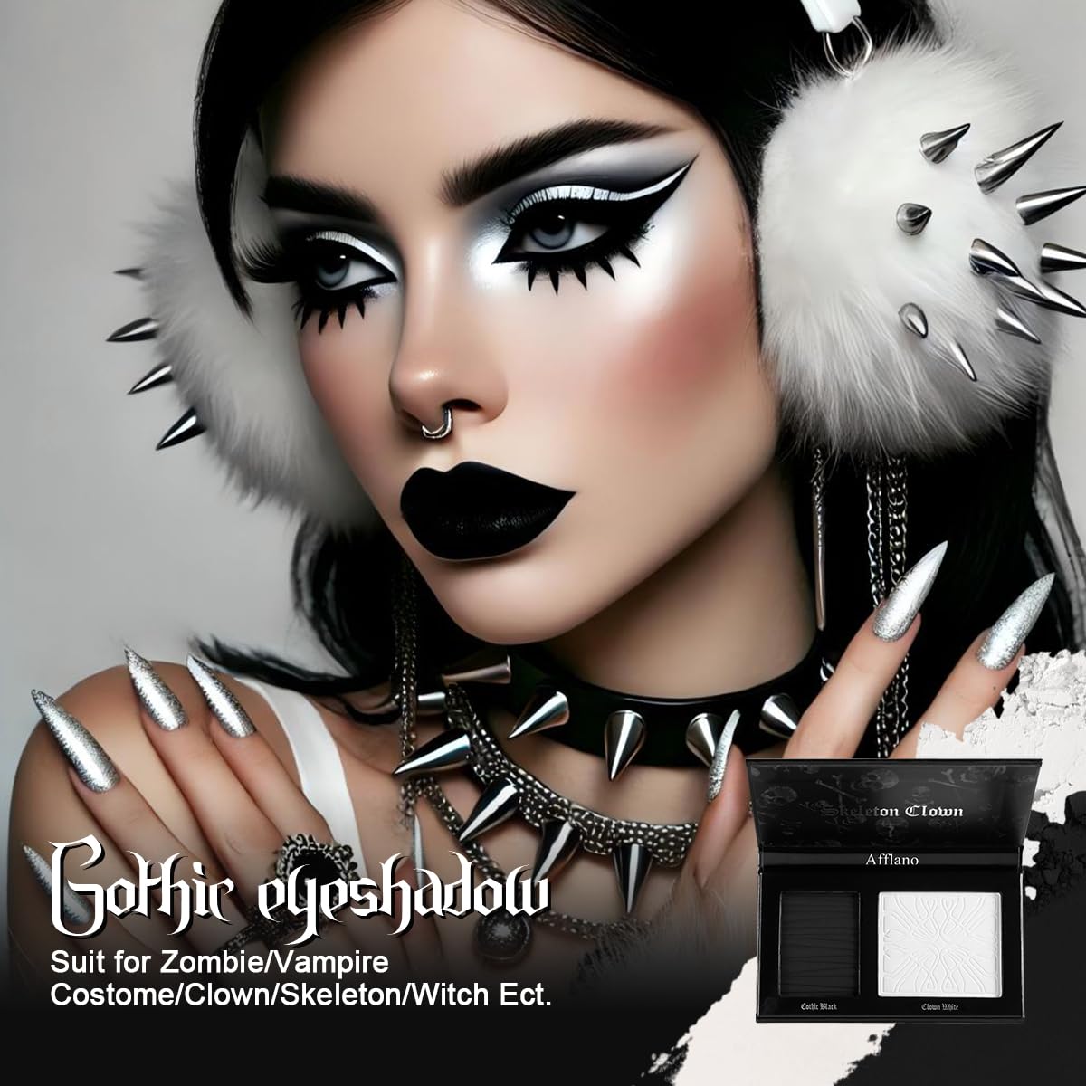 oygcee pressed powder in black and white for smooth application and long wear.