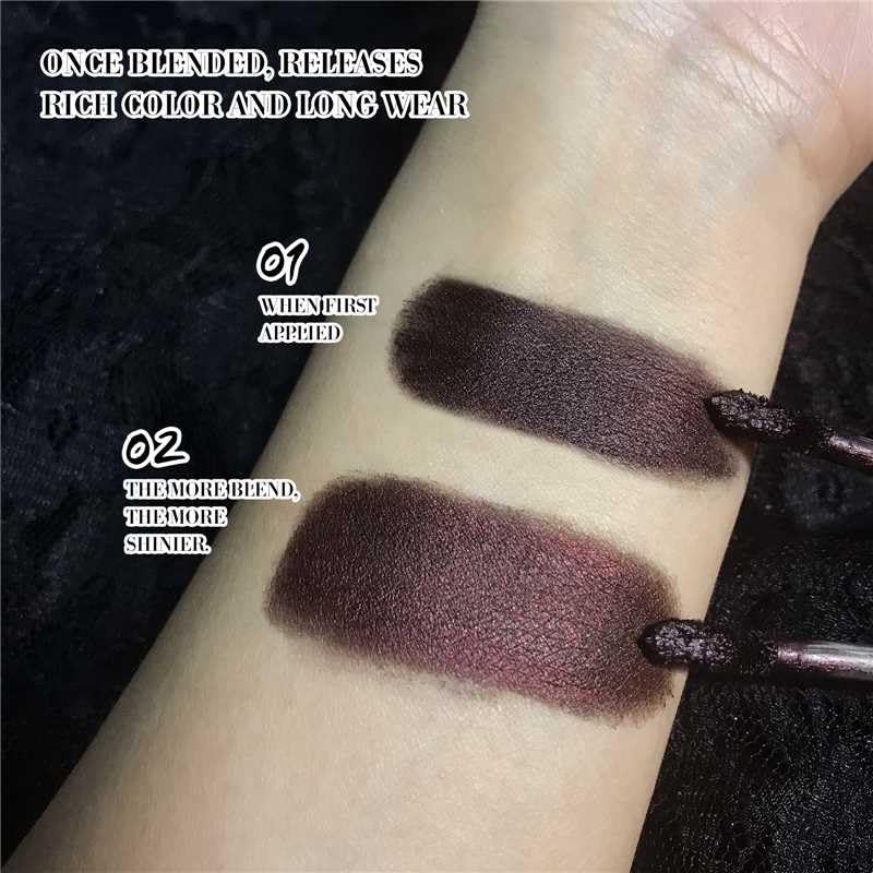 oygcee wine matte lipstick with metallic shimmer on lips for dramatic look