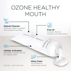 Close-up of toothpaste gel infused with ozone oil