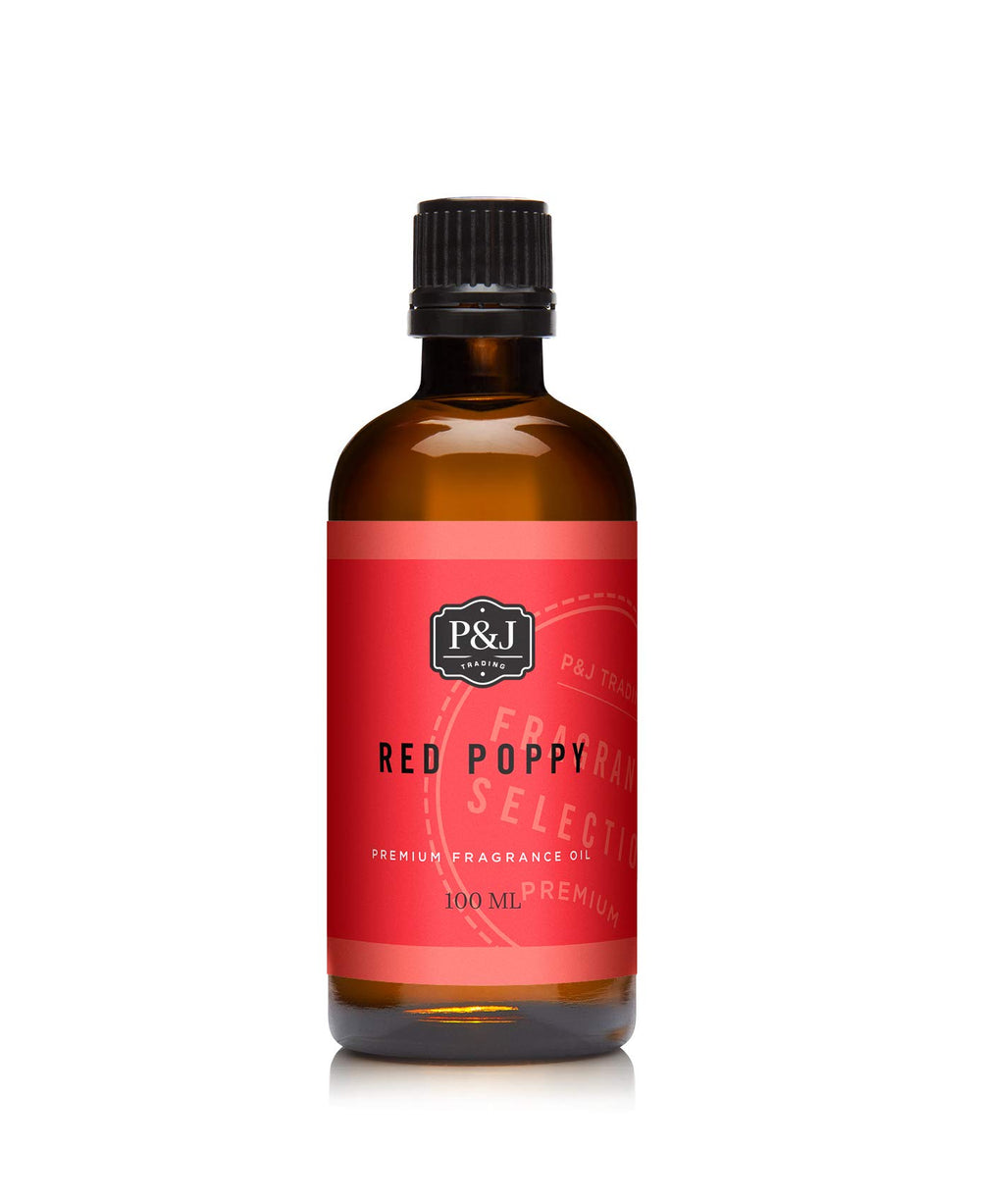 P&J Fragrance Oil Red Poppy 100ml bottle on white background