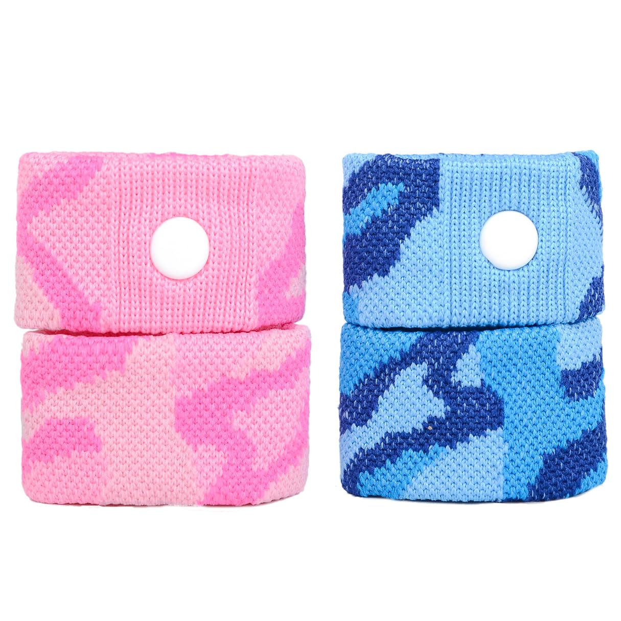 Pink and blue P6 bands with travel case for on the go relief.
