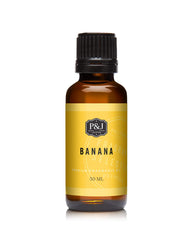 P&J Banana Fragrance Oil 30ml bottle with euro dropper cap