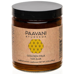 Front view of PAAVANI Ayurveda Golden Milk container
