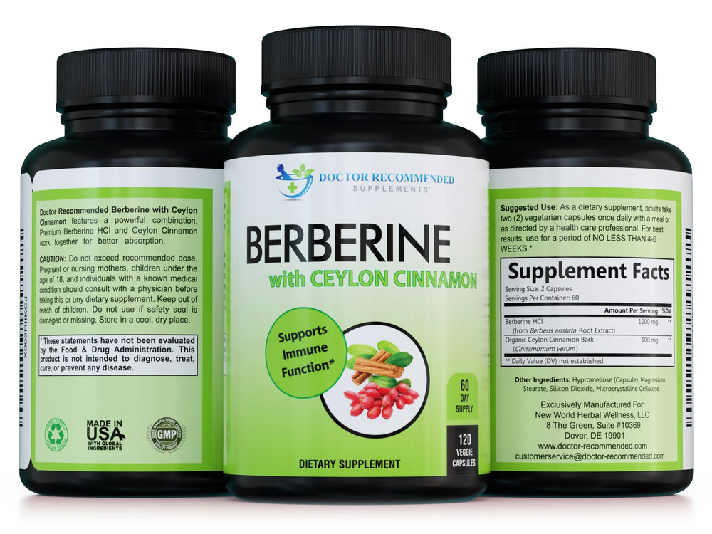 Pack of three bottles of Berberine with Ceylon Cinnamon