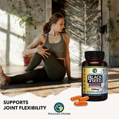 Pack of two bottles of Amazing Herbs Black Seed Oil Capsules
