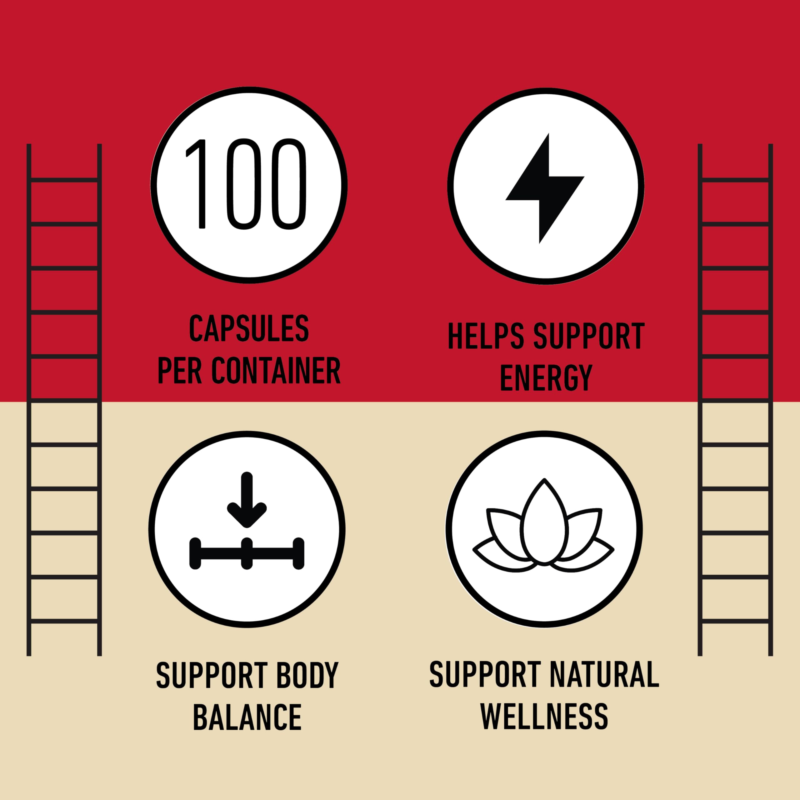 Pack of two bottles of red maca root capsules