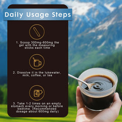 Shilajit resin packaged in a glass bottle with cap