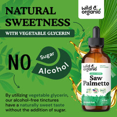 Product packaging with Wild & Organic Saw Palmetto Tincture