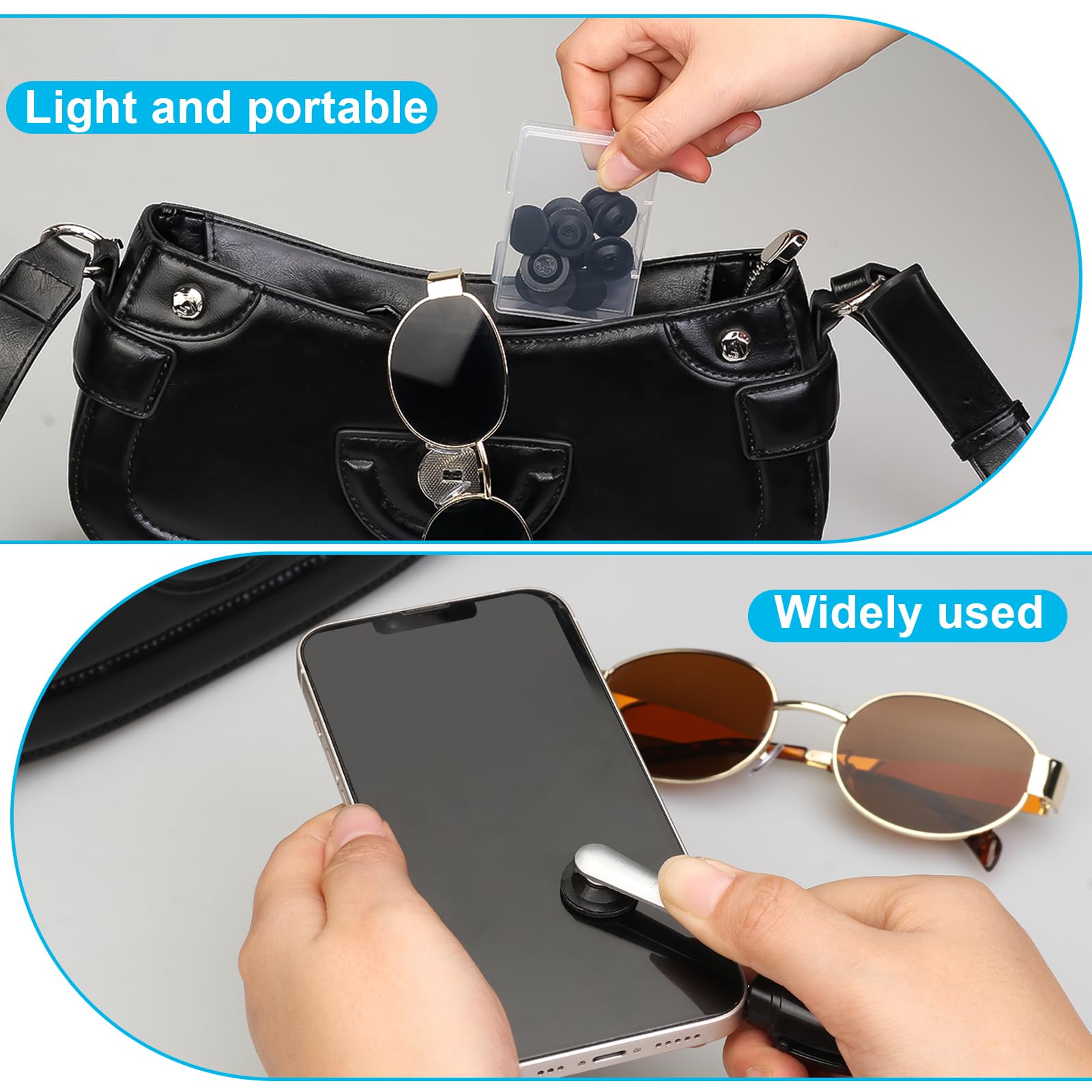 Packaging includes 12 pads and a plastic box