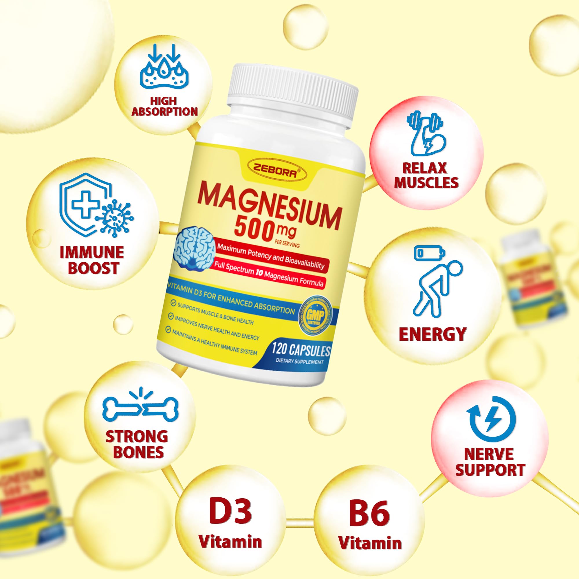 Packaging of 120 capsules and label