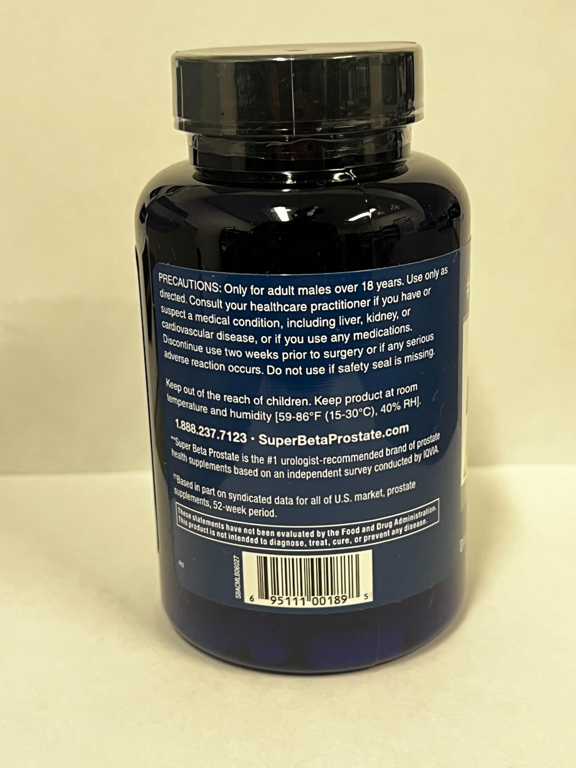 Packaging showing 60 caplets in a single bottle