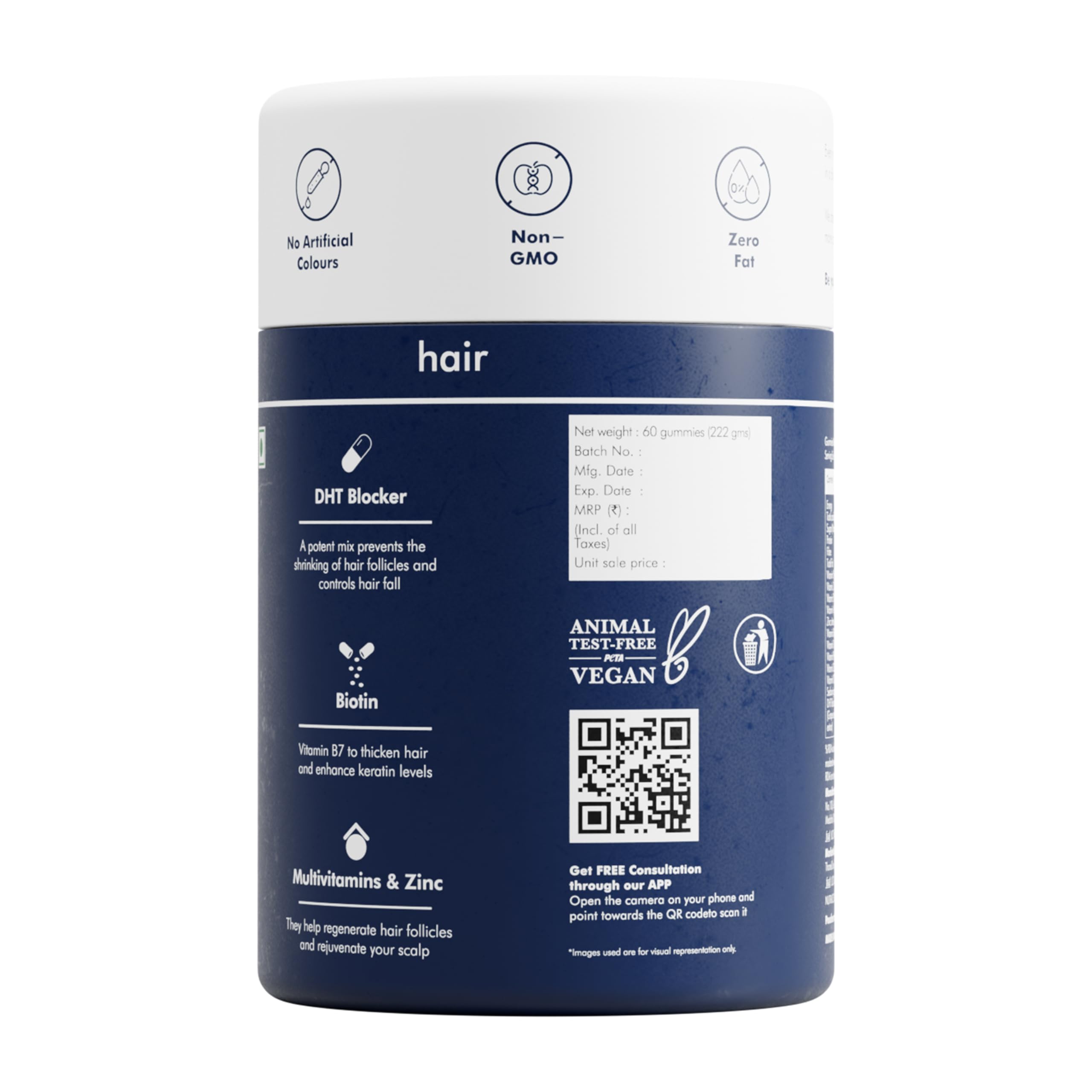 Packaging of Man Matters Biotin Hair Gummies – 60 gummies