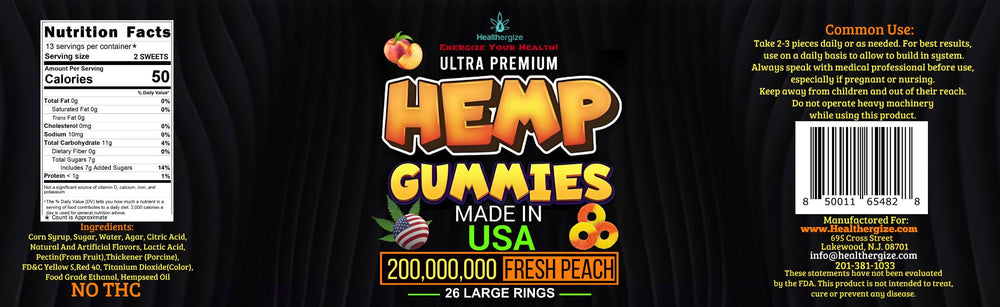 Six-pack box packaging of hemp gummies