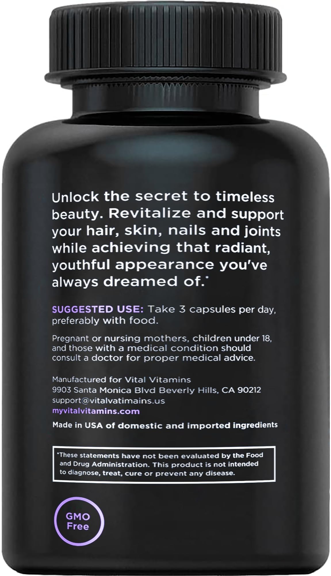 Vital Vitamins bottle with packaging and label