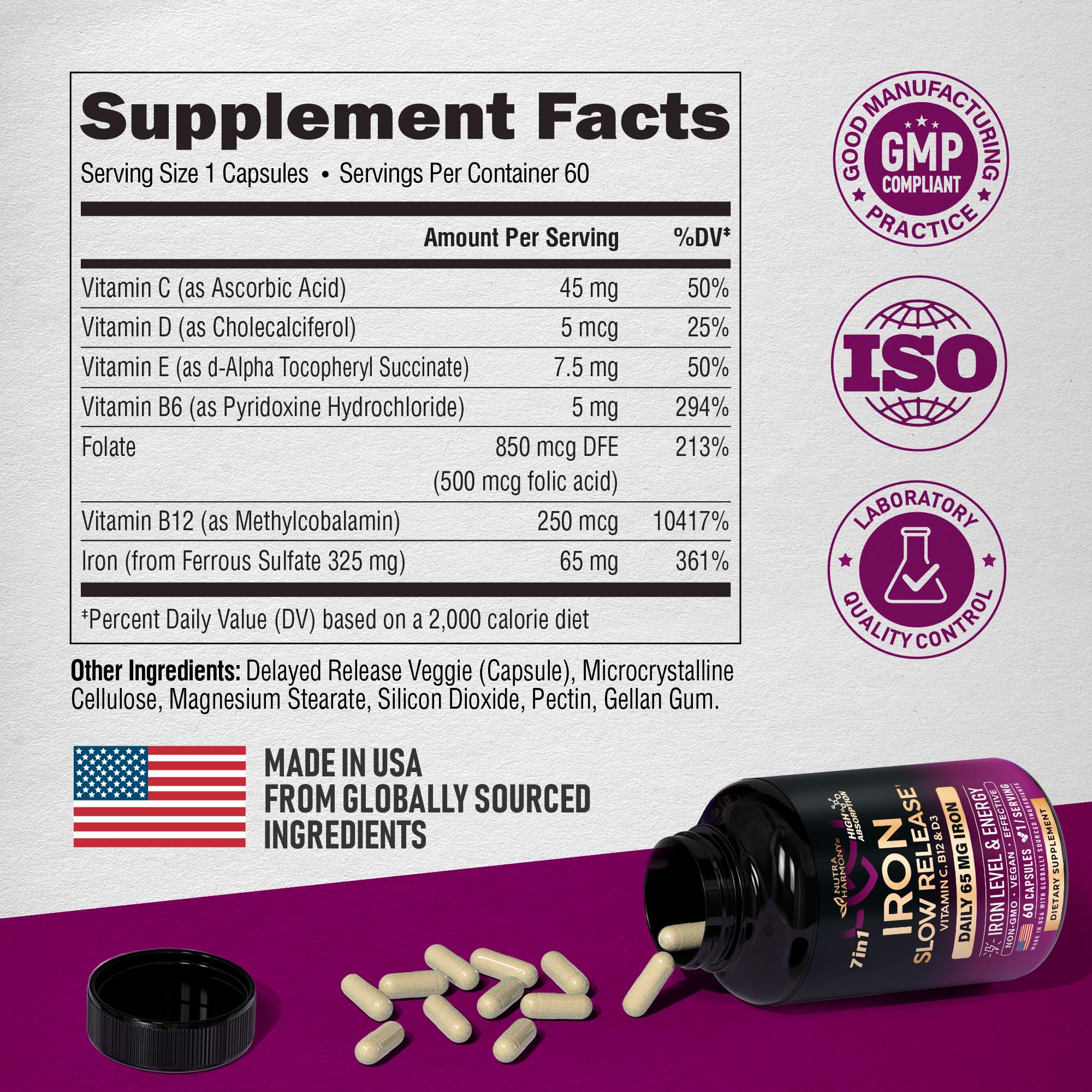 Product packaging and box on white background