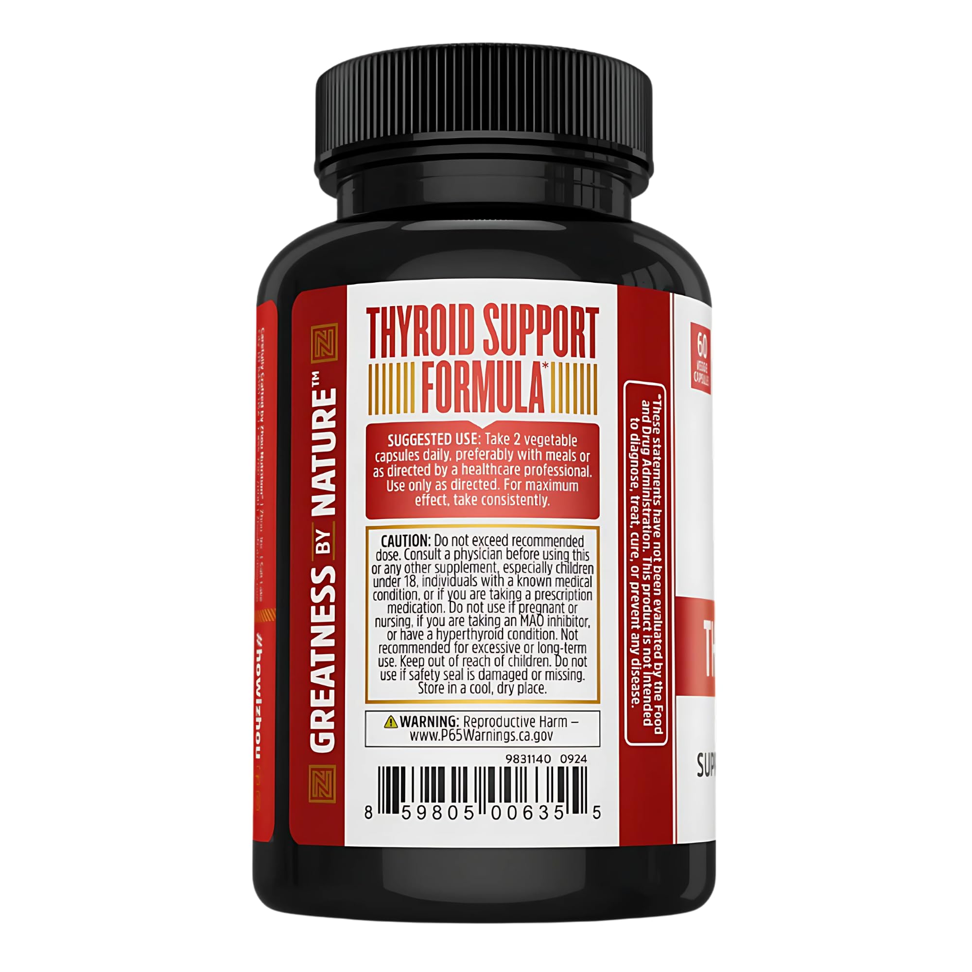 Close-up of bottle and product label packaging