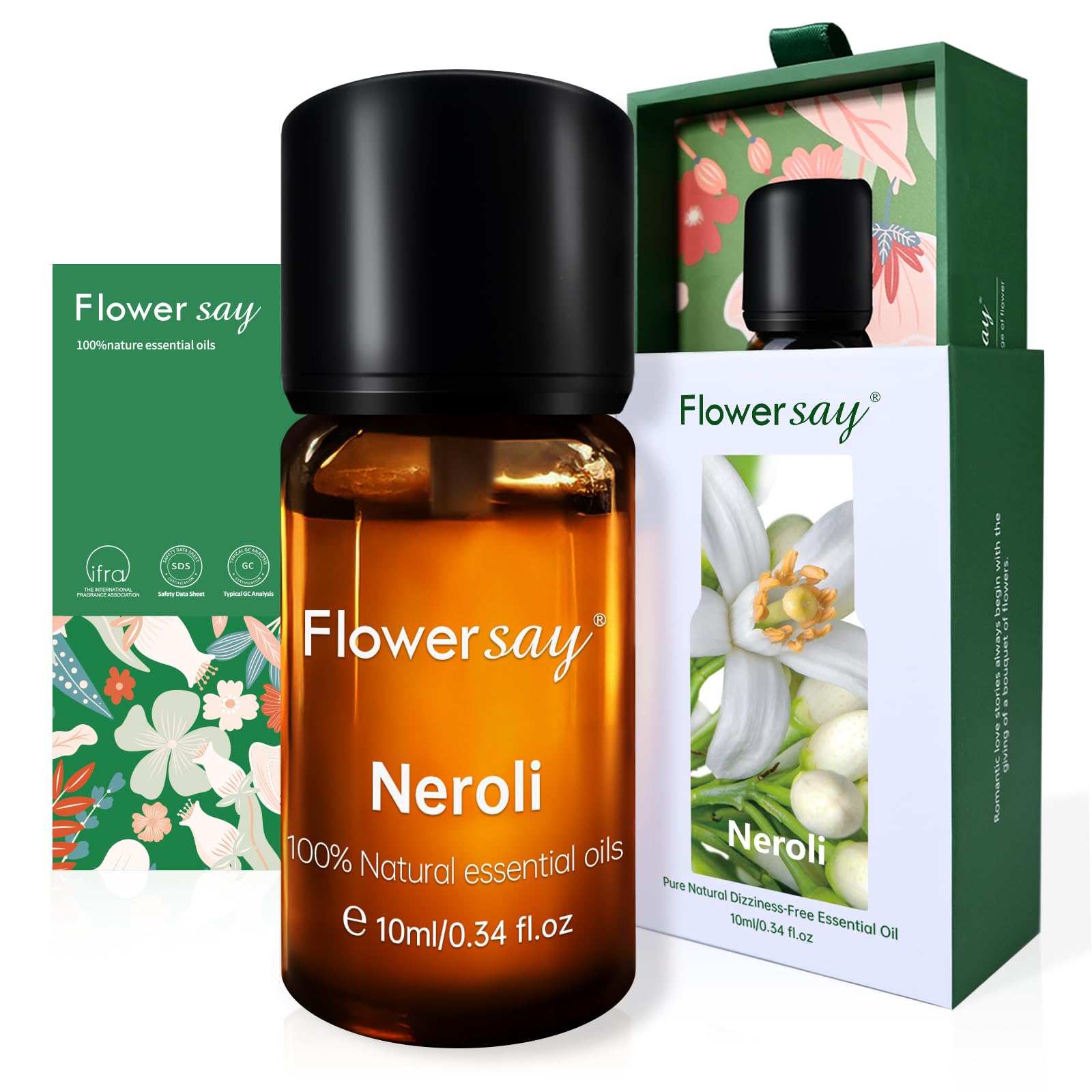 Packaging of FLOWERSAY Neroli Essential Oil