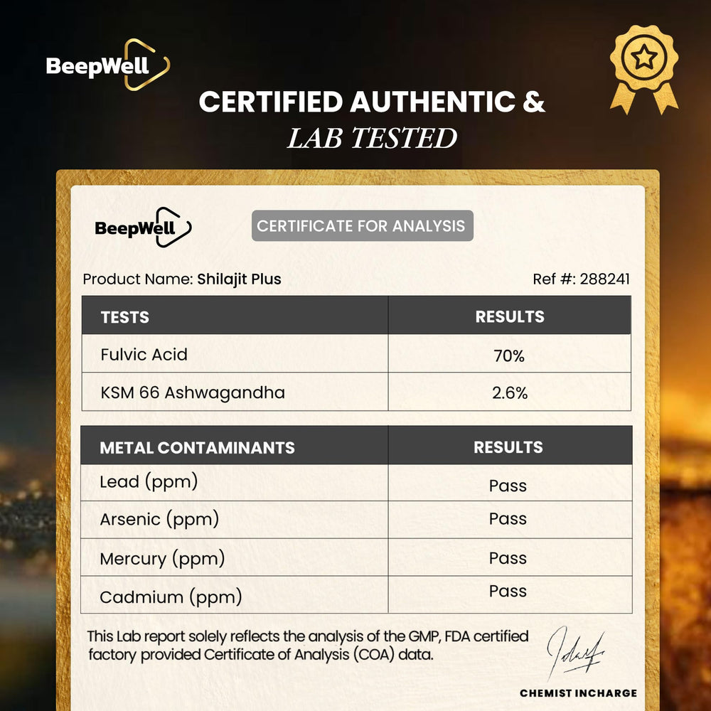 Packaging showing GMP certification and labels