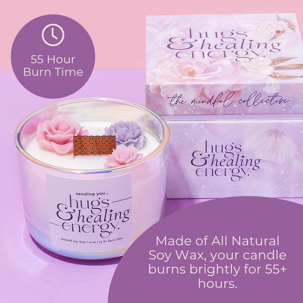 Boxed packaging for Hugs and Healing Energy Candle