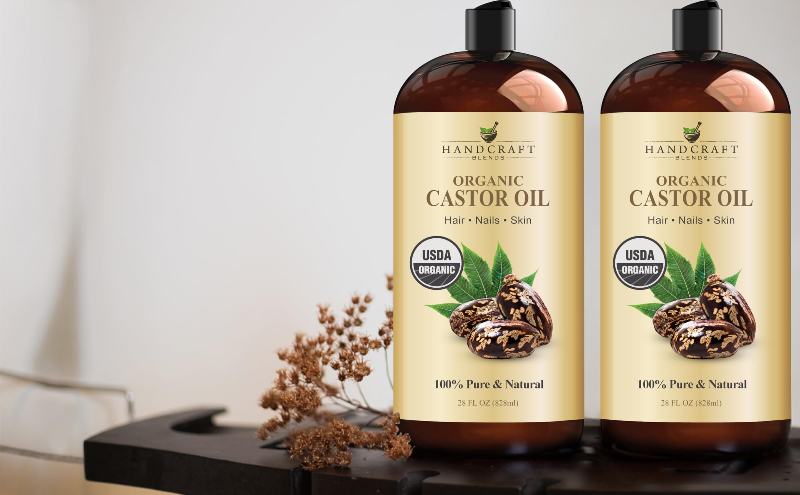Plastic bottle packaging for castor oil