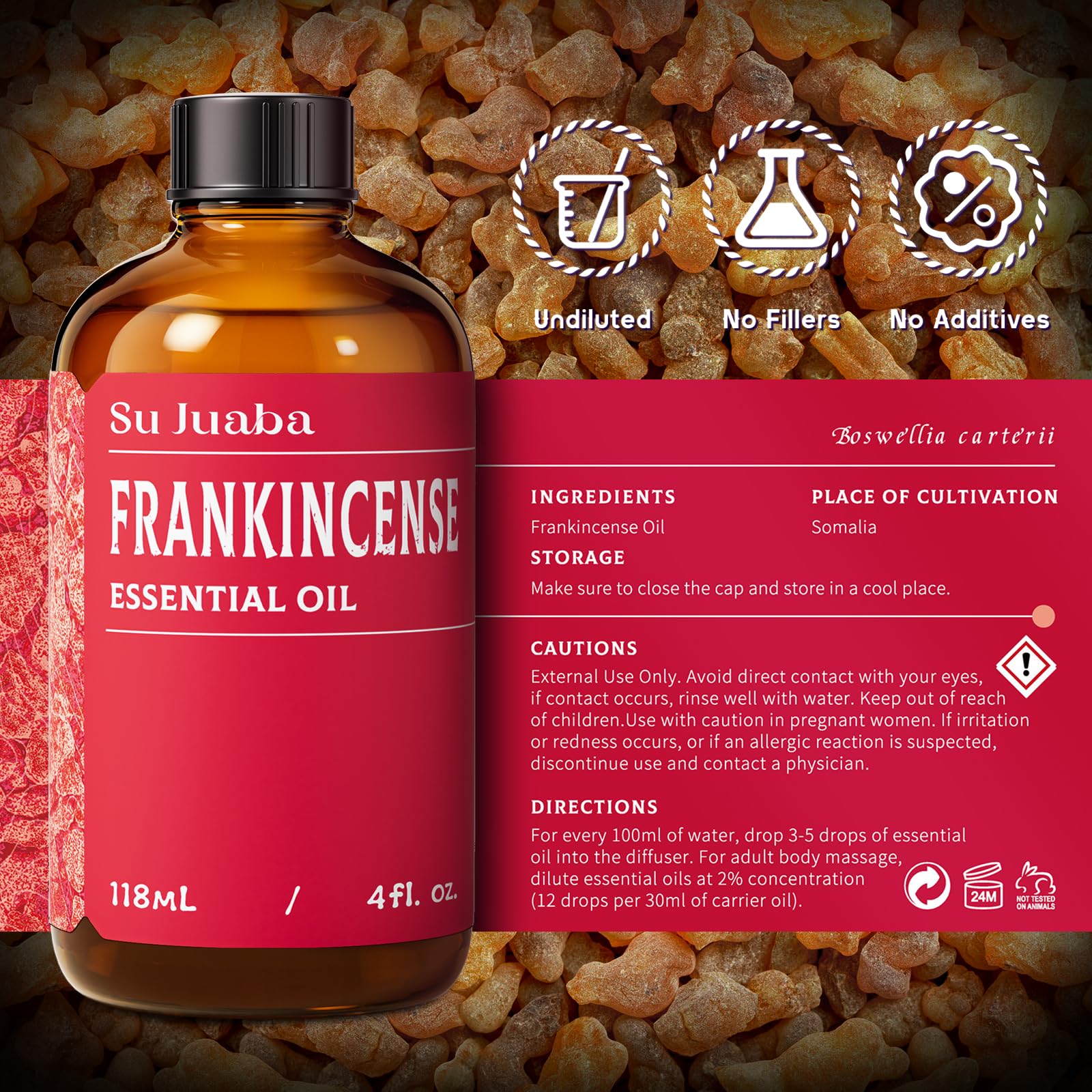 Packaging and quality assurance for SU JUABA frankincense oil