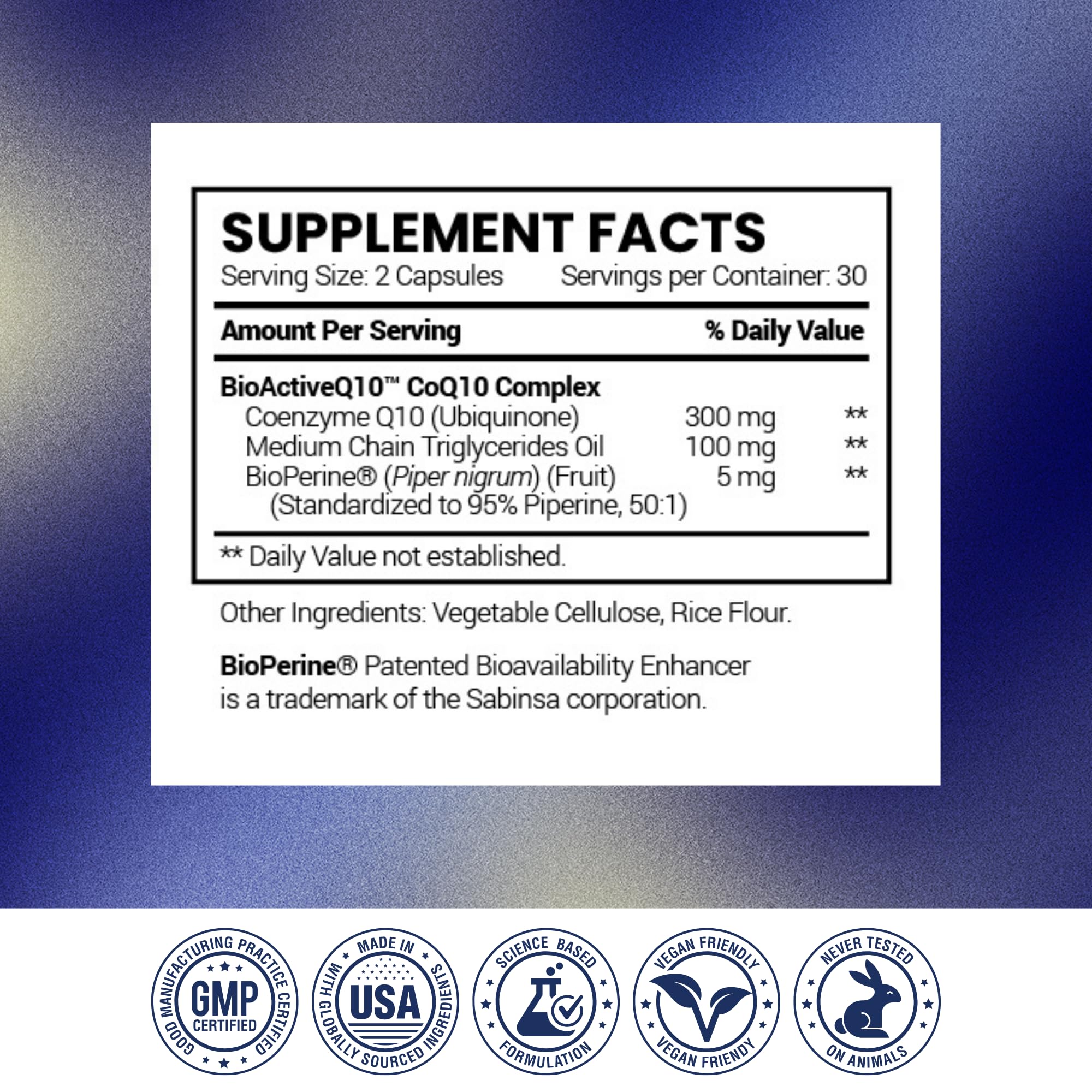 Packaging emphasizes potency with Bioperine for better absorption.