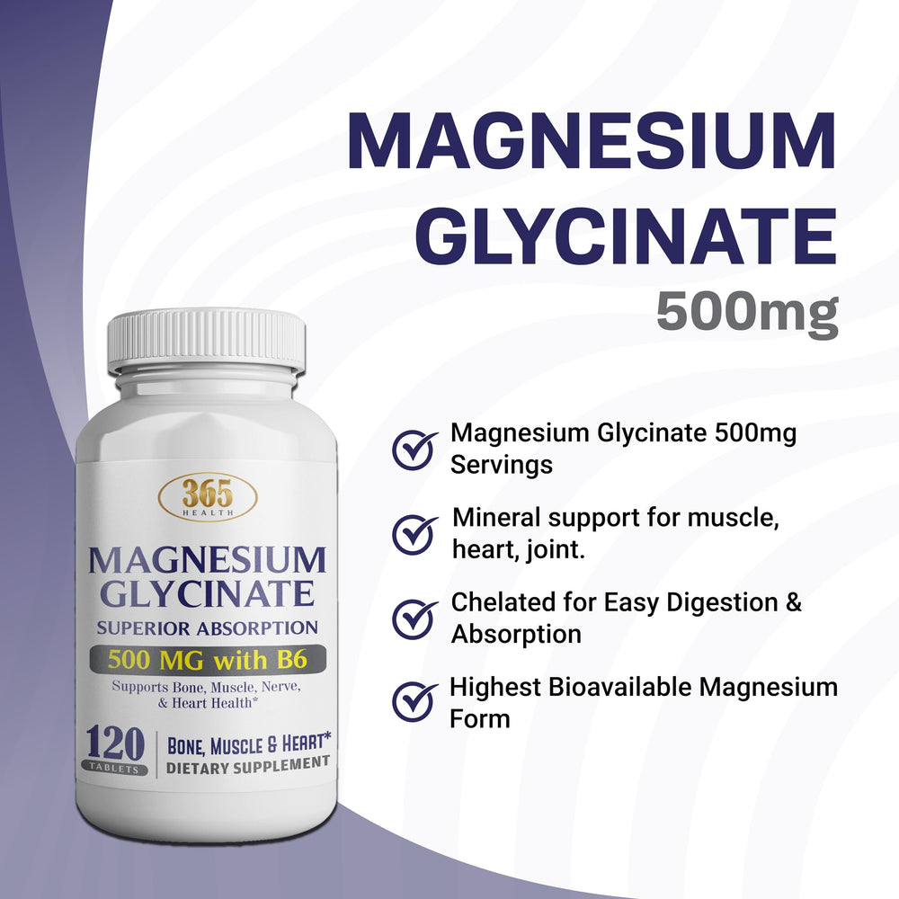 Packaging side view of the magnesium glycinate bottle
