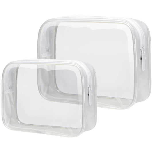 Packism medium clear toiletry bag for carry-on liquids and TSA-friendly security checks.