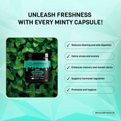 Close-up of PADMURA Spearmint 1000mg capsules