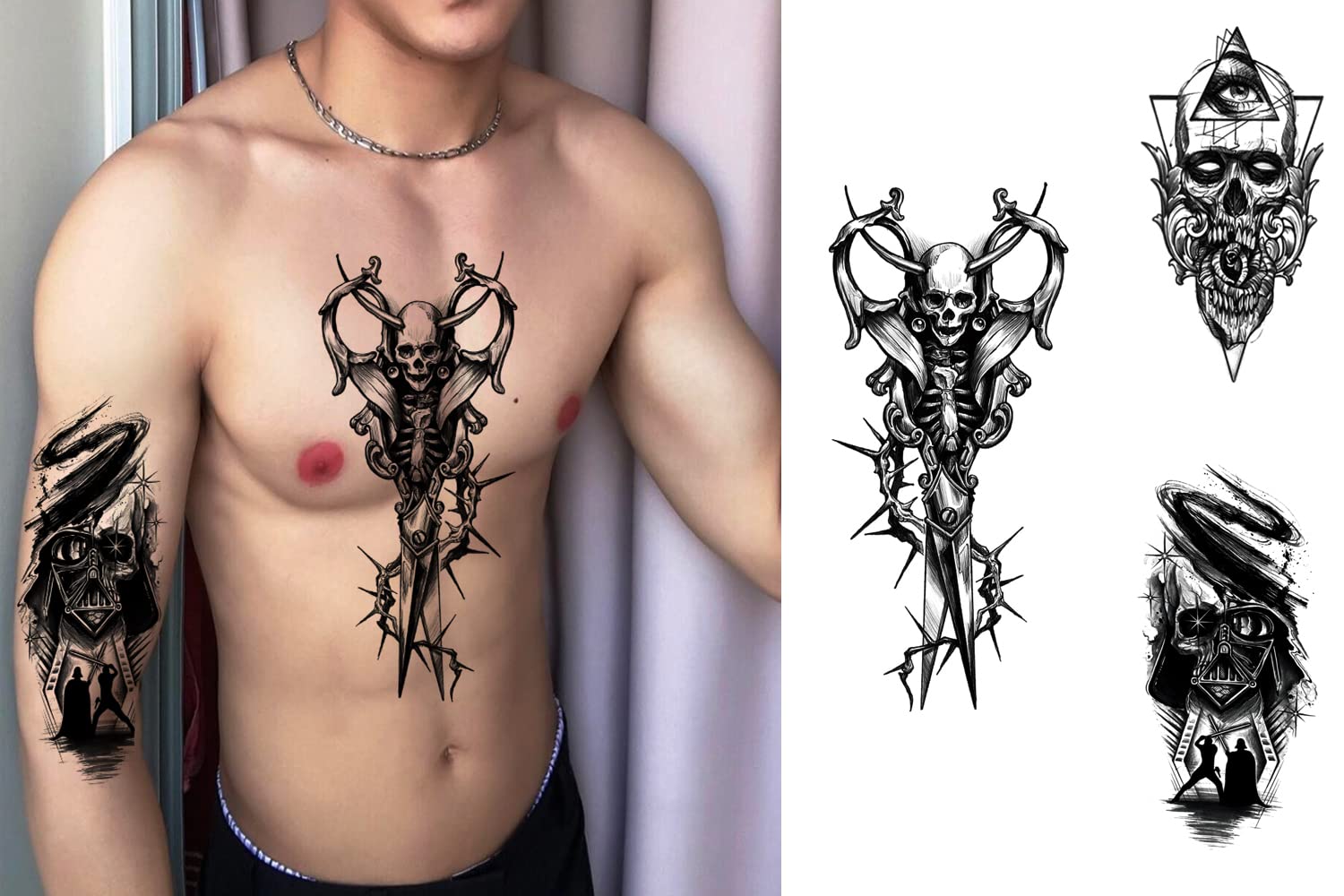 PADOUN Halloween tattoo easy to apply and remove for mess-free use