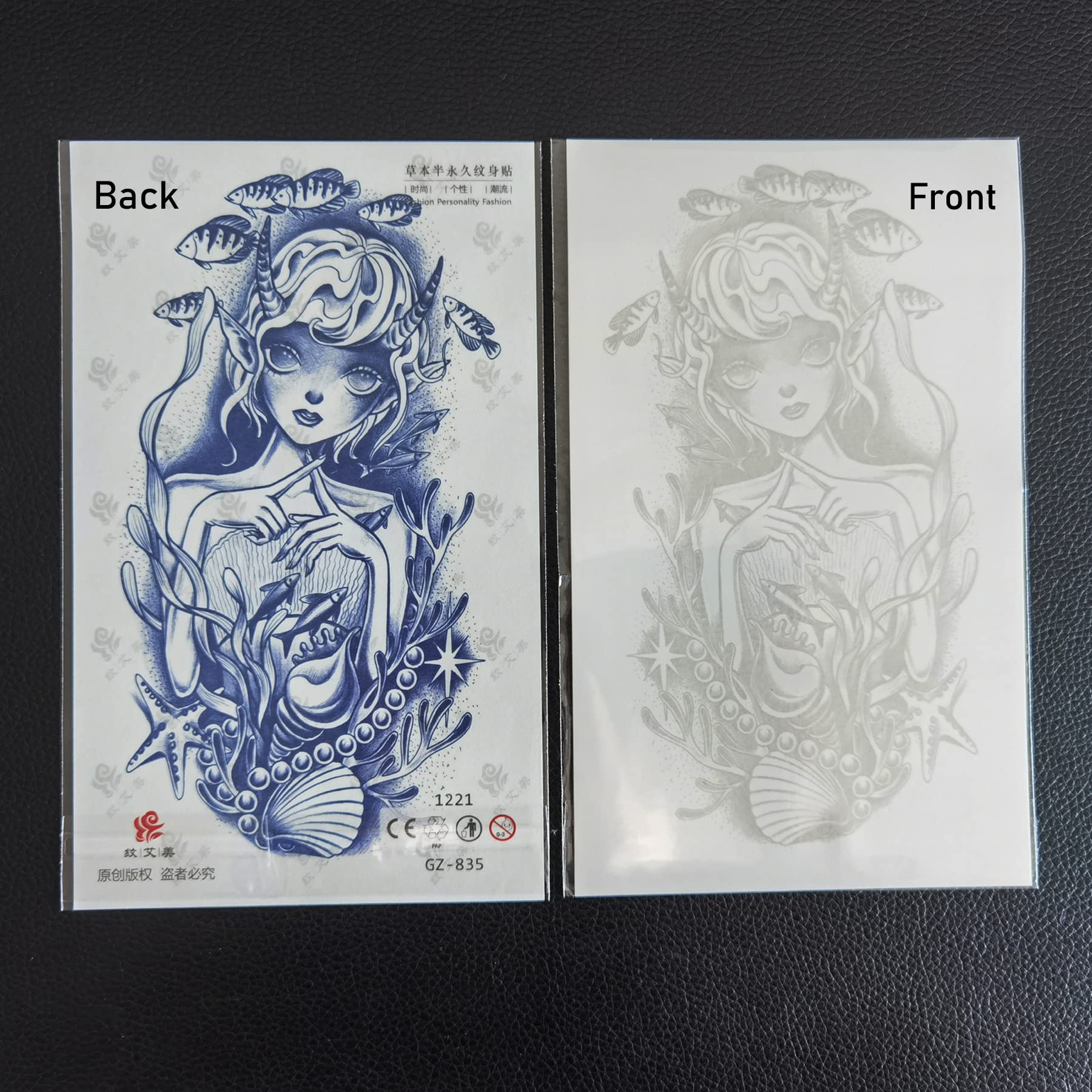 PADOUN tattoo set 12 sheets showing diverse designs for versatile styling