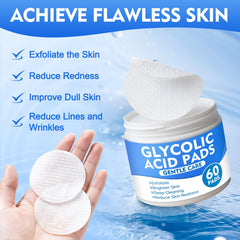 Paistely Glycolic Pads close-up texture; dead skin removed for radiant complexion
