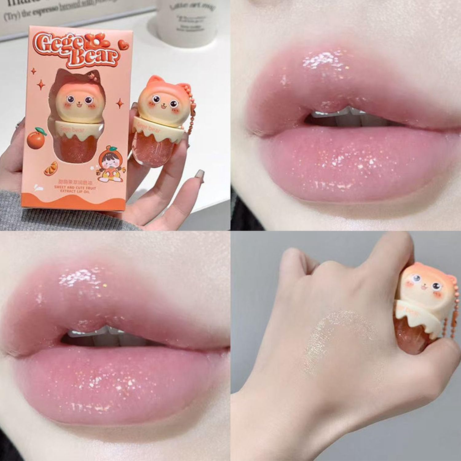 Pakivs Moisturizing Lip Oil close-up highlights a soft, cloud-like texture