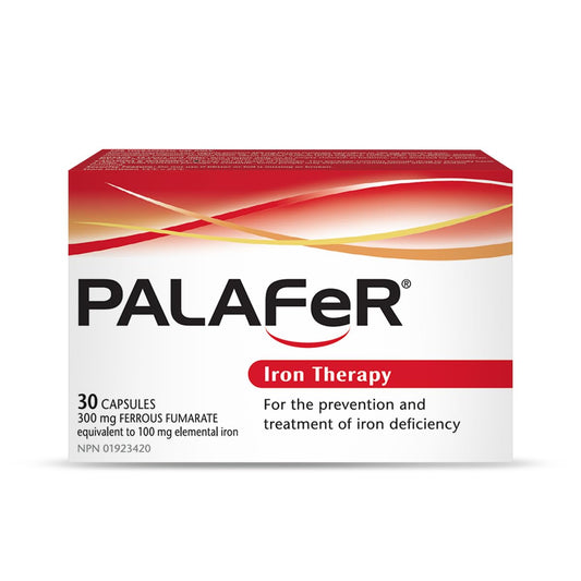 PalaFeR Iron Therapy bottle with capsules - front view