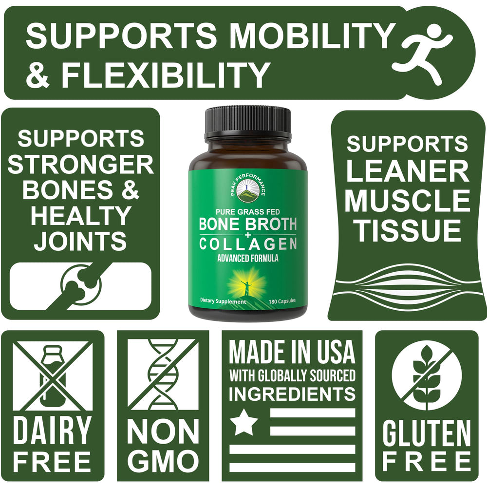 Paleo-friendly bone broth collagen tablets