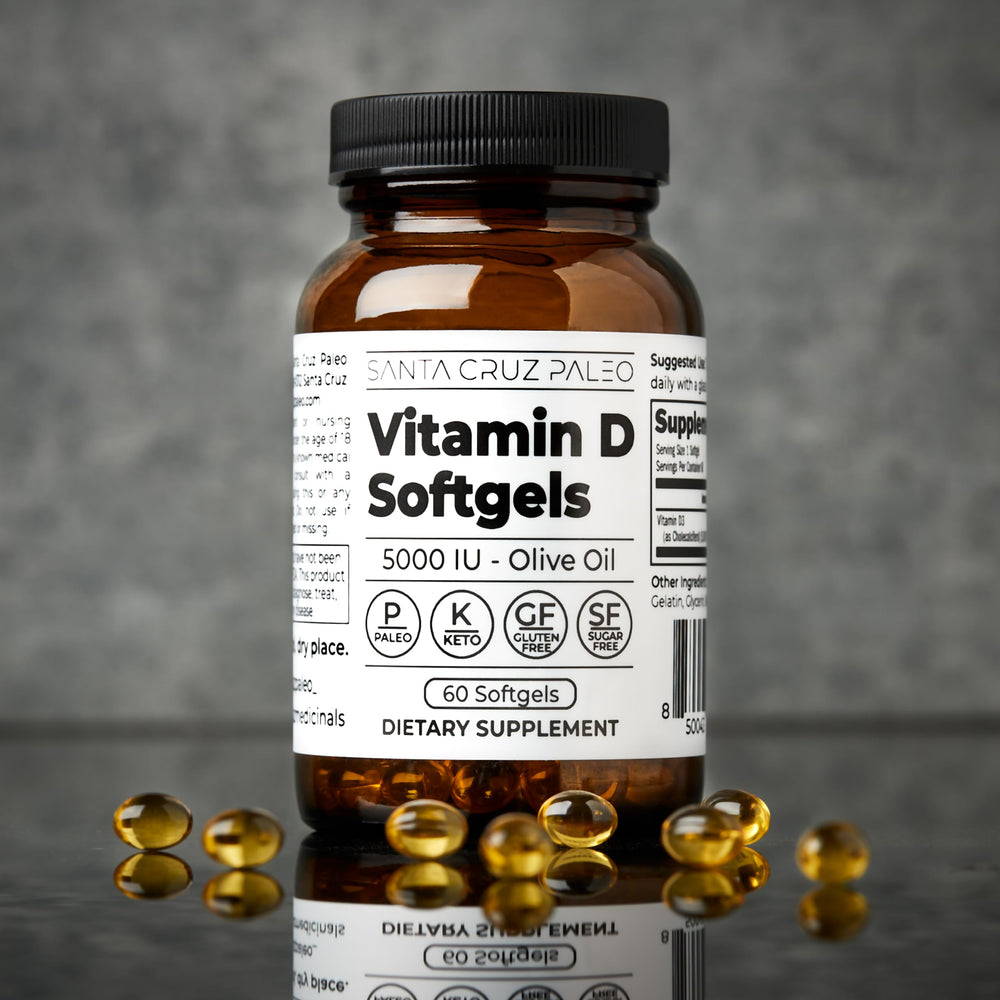Paleo and keto-friendly packaging for Vitamin D3 softgels